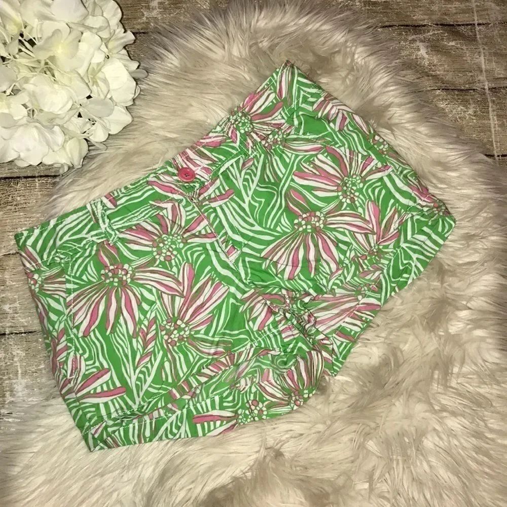 Lilly Pulitzer Green Bean Walsh Shorts Floral